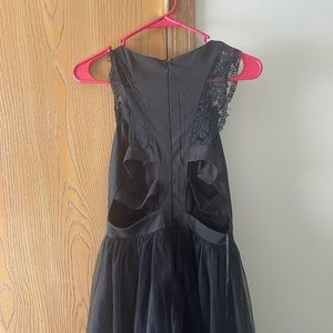 Formal open back black dress